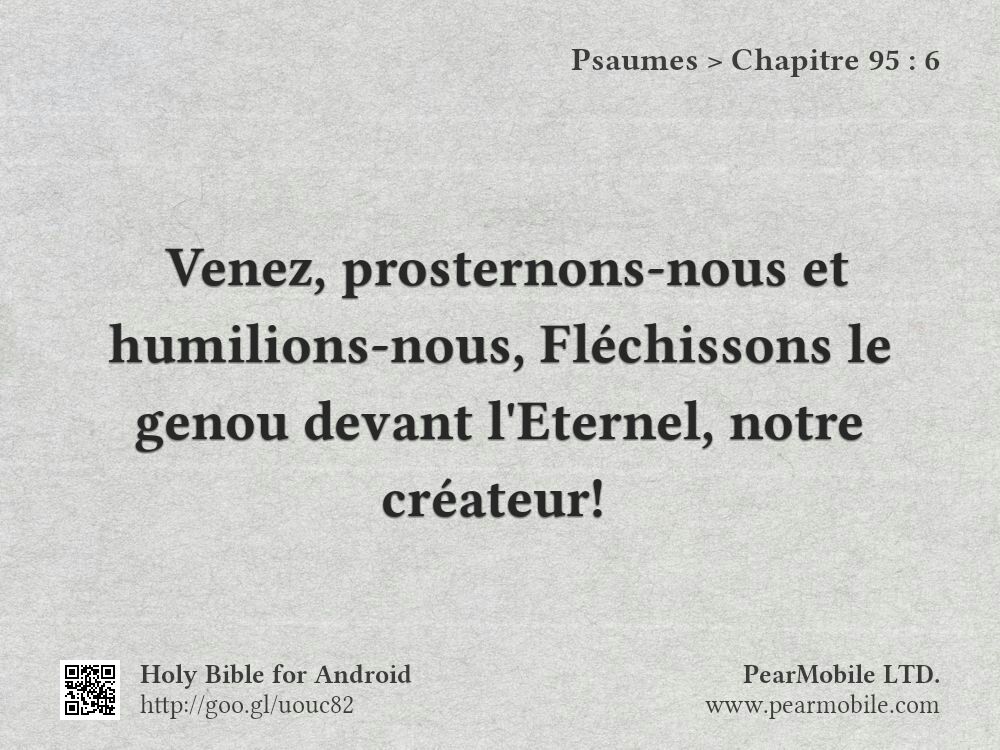 Psaumes, Chapitre 95:6